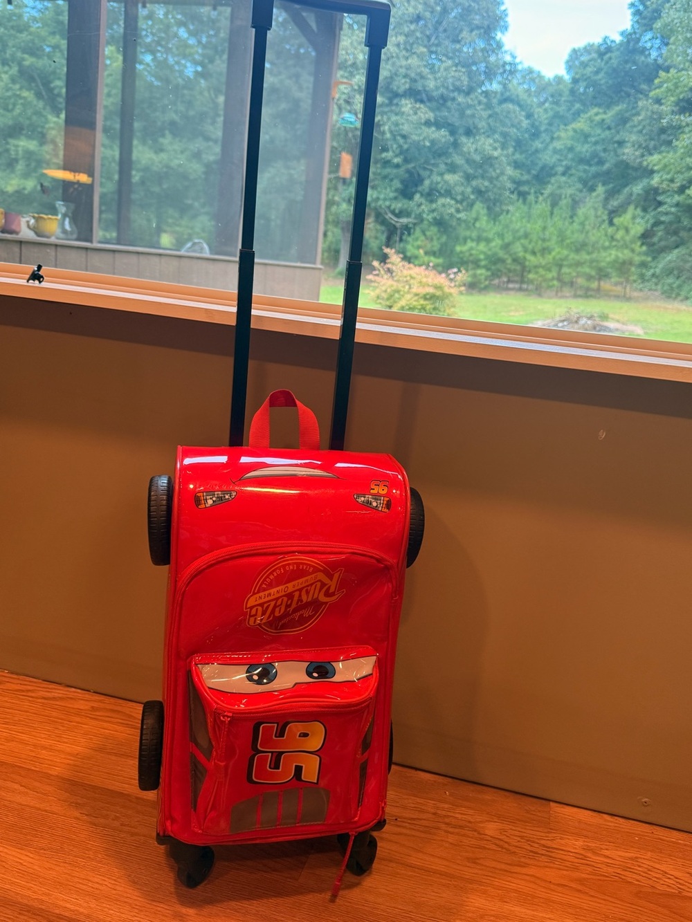 Disney Pixar Cars Lightning McQueen Rolling Luggage Suitcase Kids Vacation Bag - Picture 7 of 14